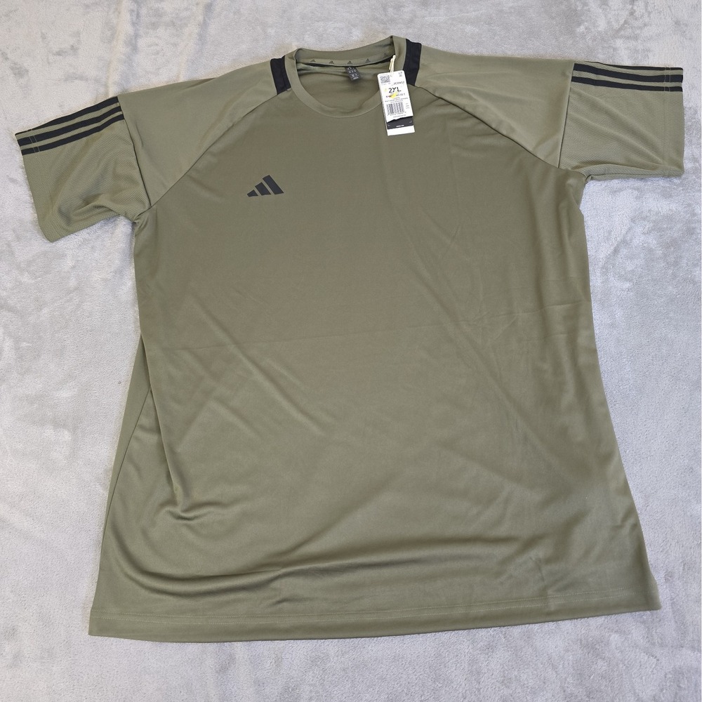Adidas Shirt Mens 2XL Green & Black Short Sleeve Activewear Sportswear Casual